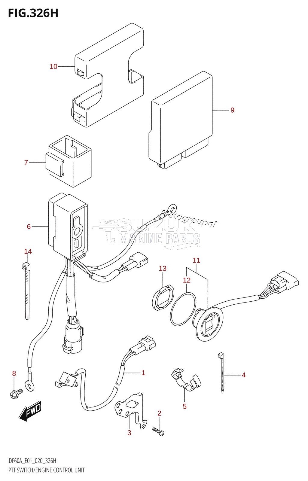 PTT SWITCH /​ ENGINE CONTROL UNIT (DF50AVTH:E01)