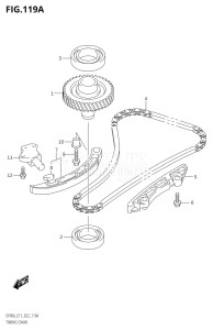 07003F-240001 (2022) 70hp E11 E40-Gen. Export 1-and 2 (DF70AT  DF70ATH  DF70ATH) DF70A drawing TIMING CHAIN