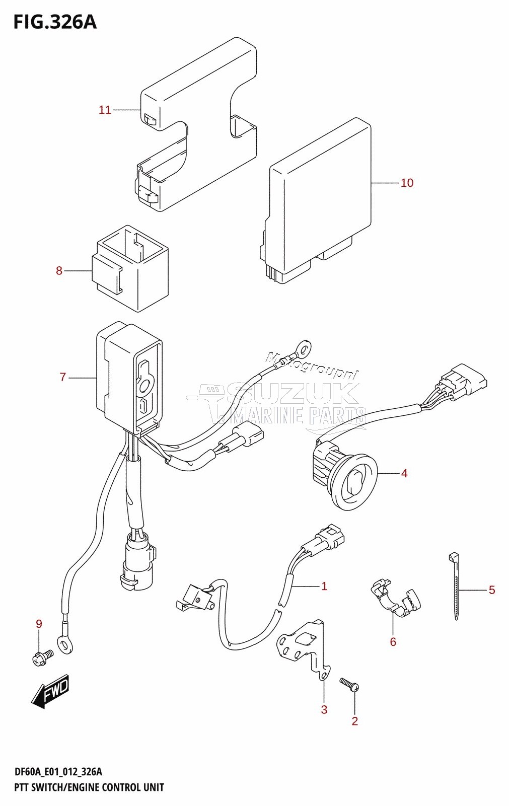 PTT SWITCH /​ ENGINE CONTROL UNIT (DF40A:E01)