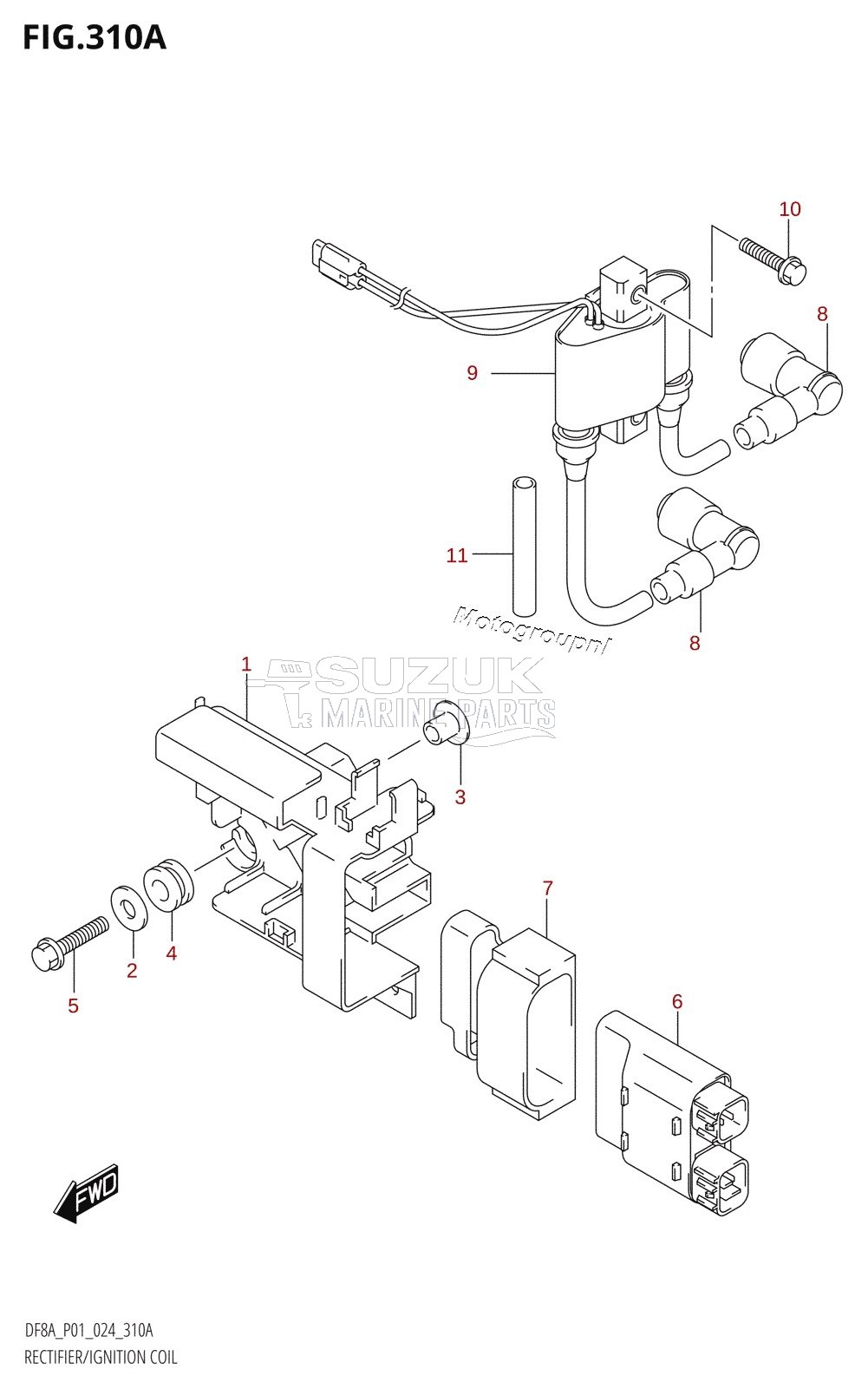 RECTIFIER /​ IGNITION COIL (DF8A,DF9.9A)