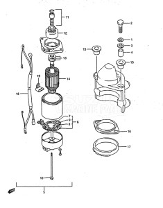 Outboard DT 140 drawing Starting Motor (1985)