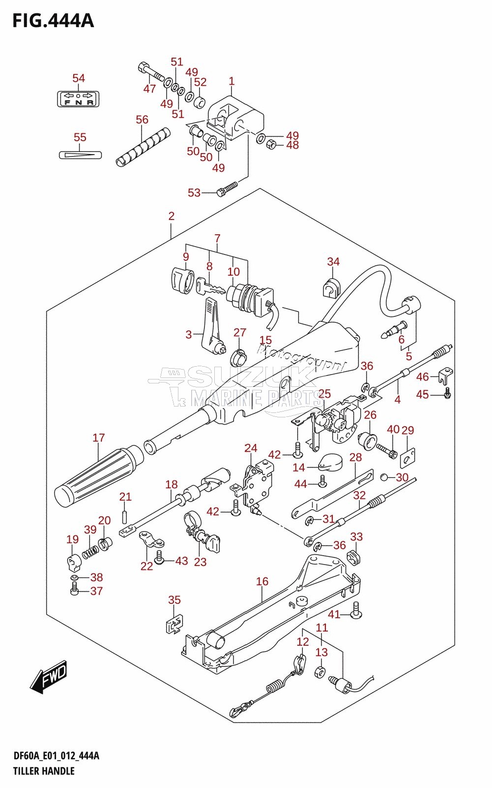 TILLER HANDLE (DF40AQH:E01)