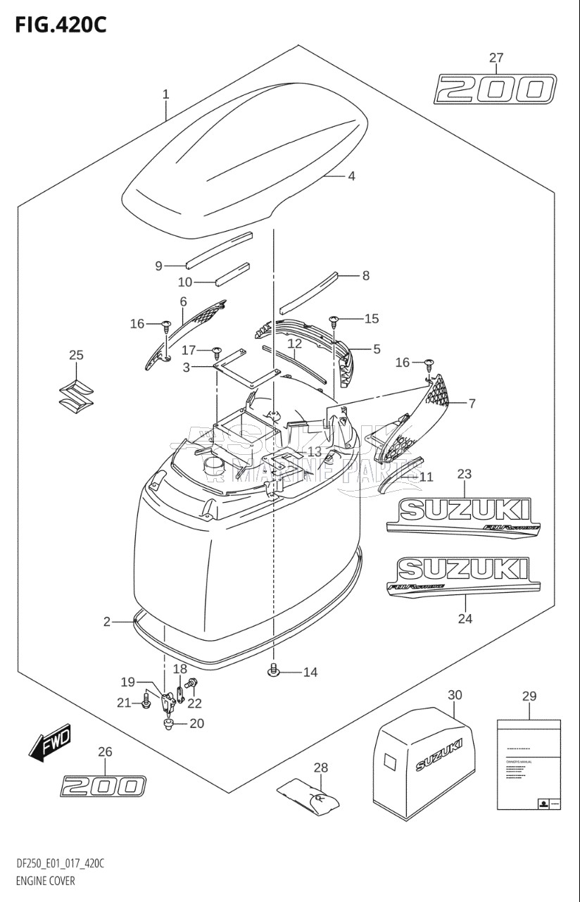 ENGINE COVER (DF200T:E40,DF200Z:E40)