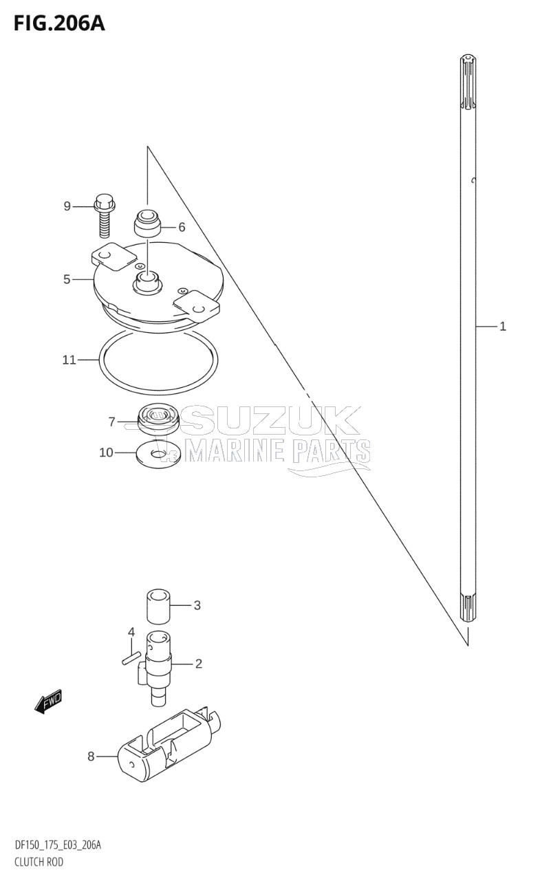 CLUTCH ROD (DF150T,DF175T)