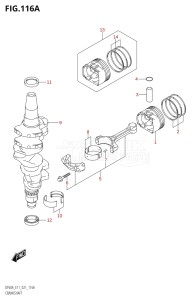 05003F-340001 (2023) 50hp E01-Gen. Export 1 (DF50AT  DF50ATH) DF50A drawing CRANKSHAFT