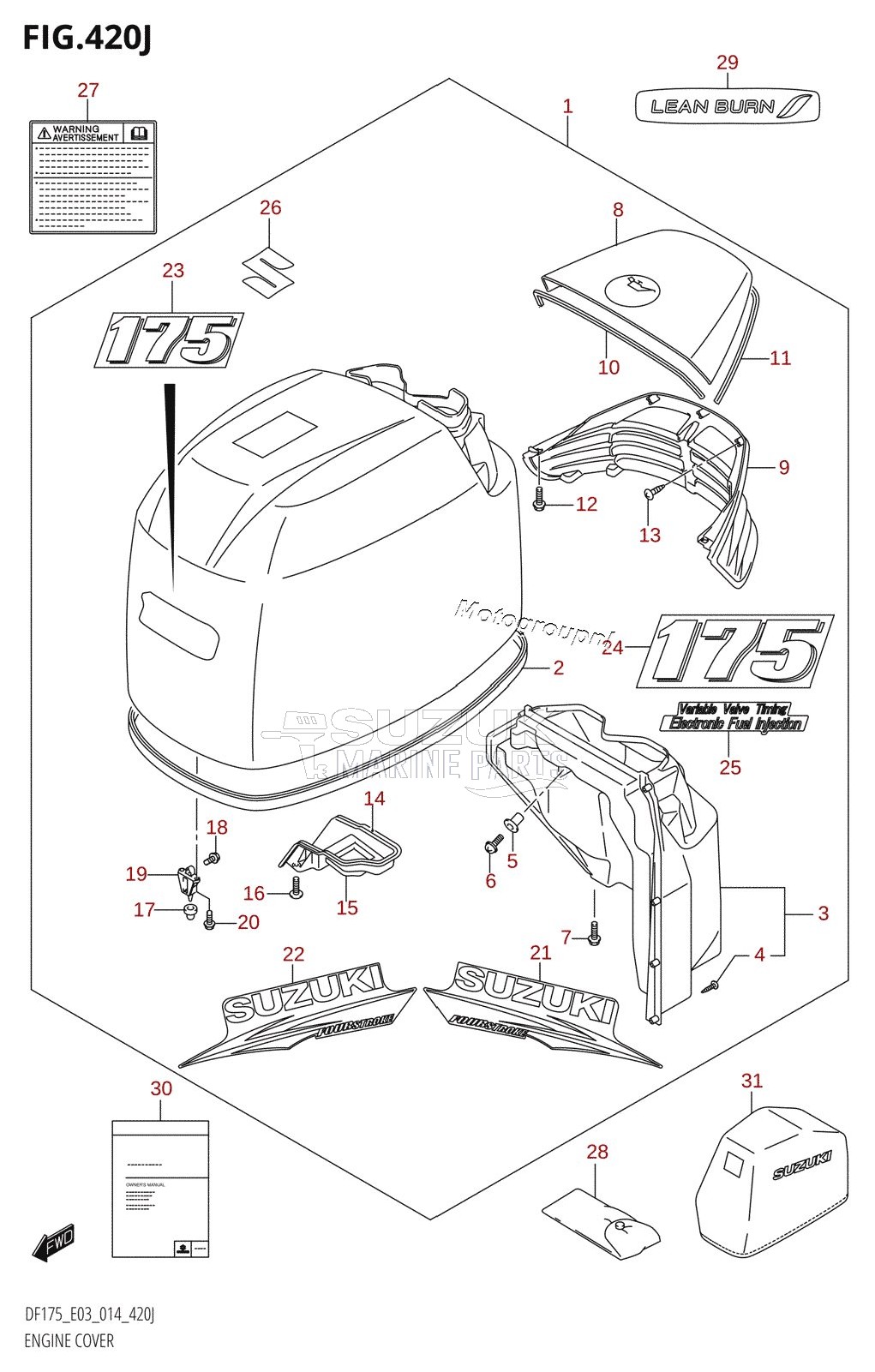 ENGINE COVER (DF175T:E03)