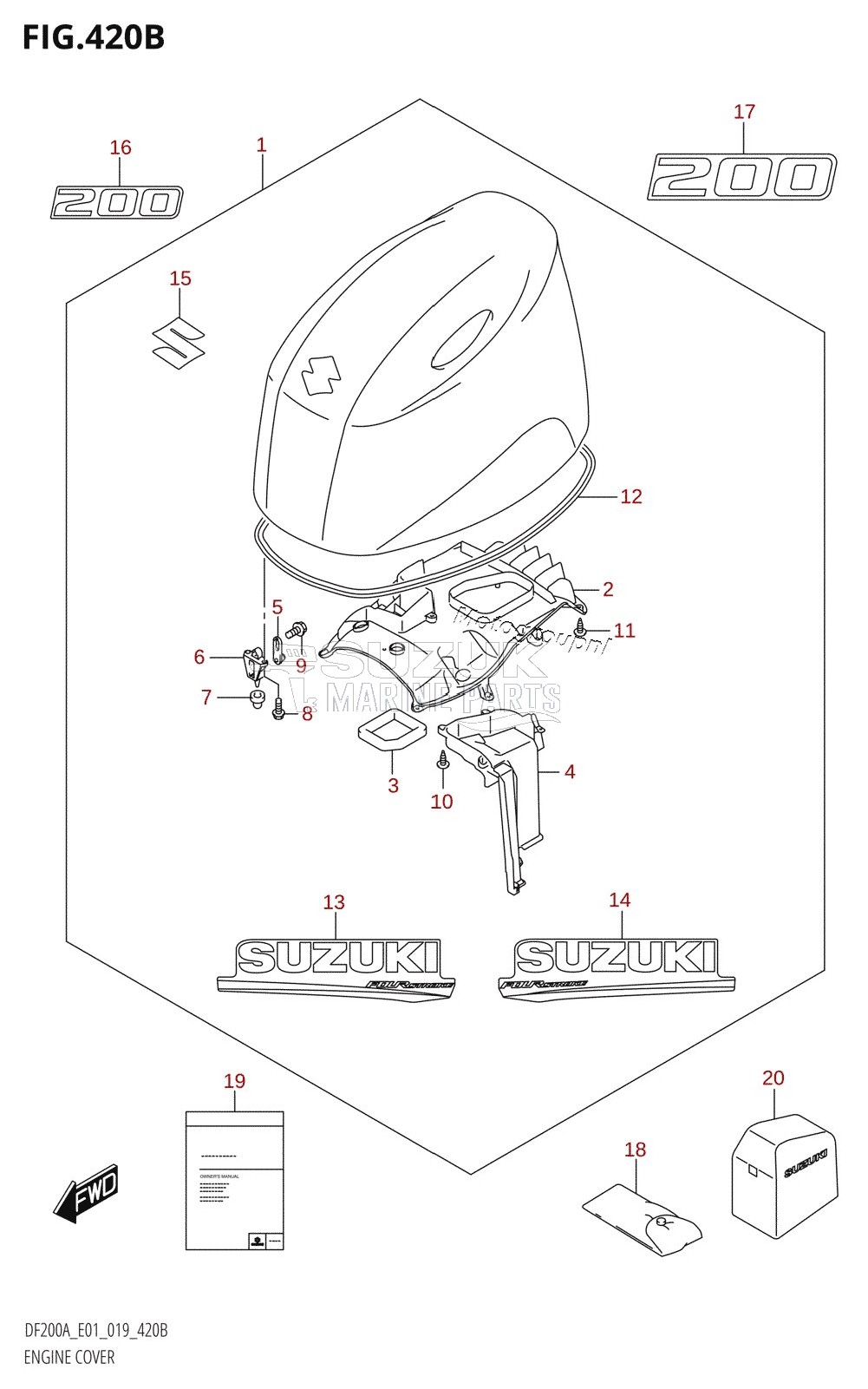 ENGINE COVER (DF200AT,DF200AZ)