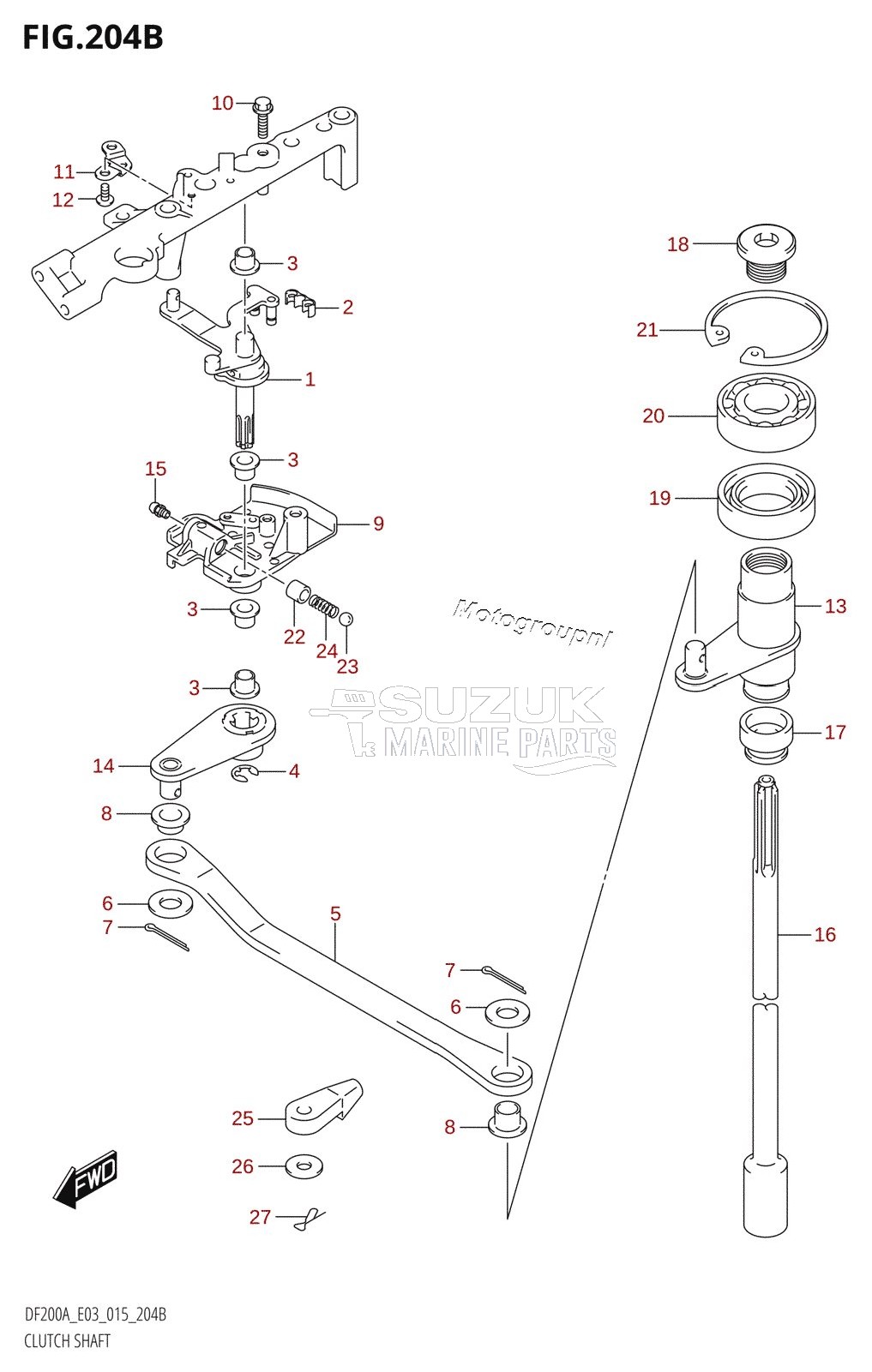 CLUTCH SHAFT (DF200AZ:E03)