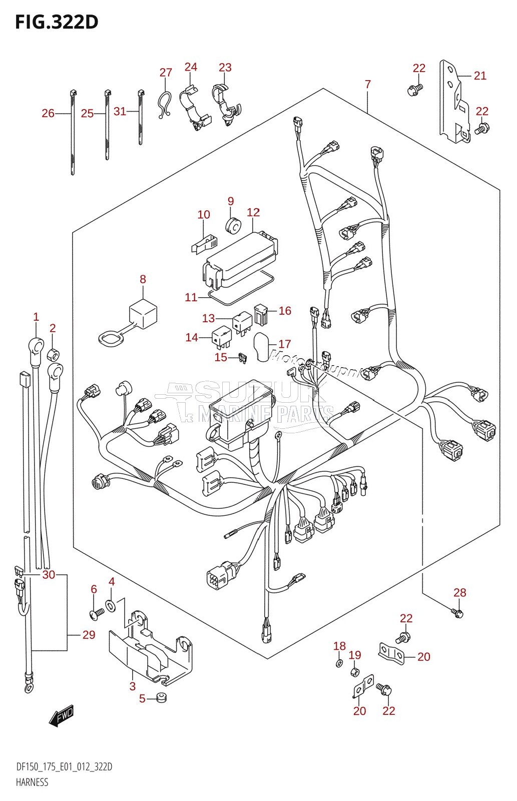 HARNESS (DF150Z:E40)