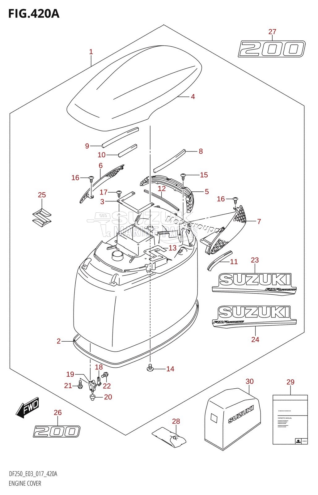 ENGINE COVER (DF200T:E03)