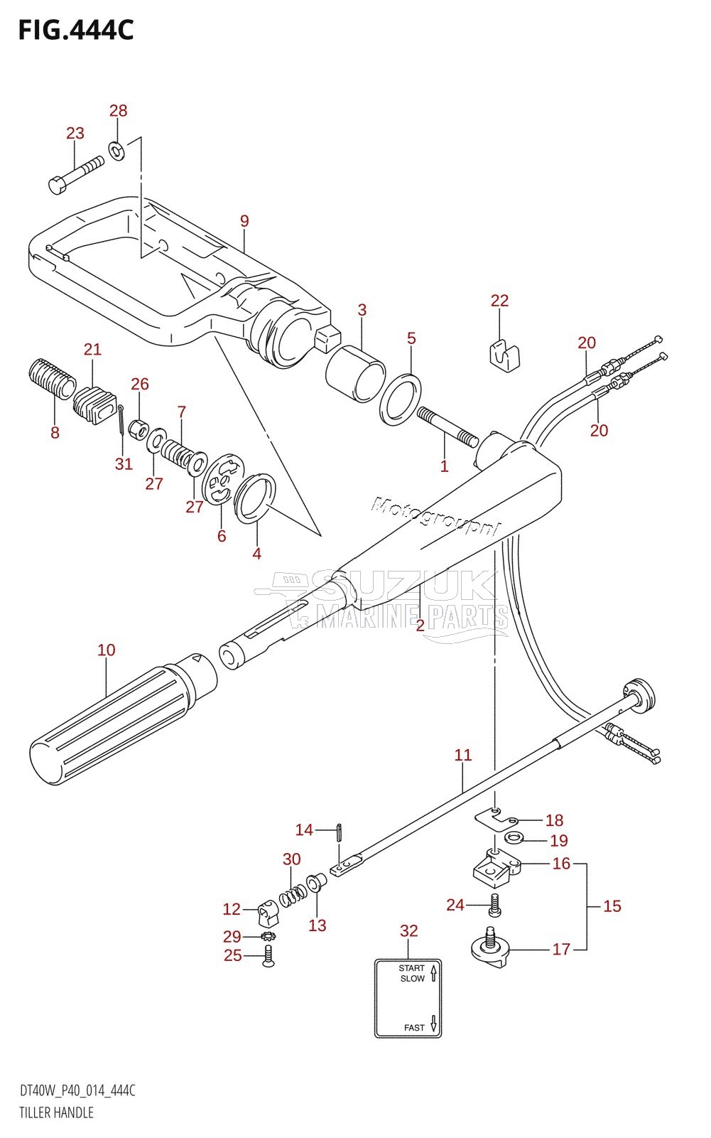 TILLER HANDLE (DT40WK:P40)