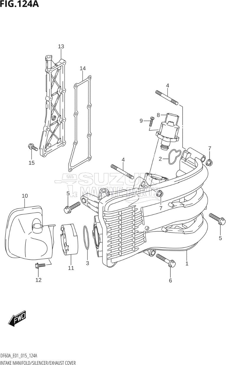 INTAKE MANIFOLD / SILENCER / EXHAUST COVER (DF40A:E01)