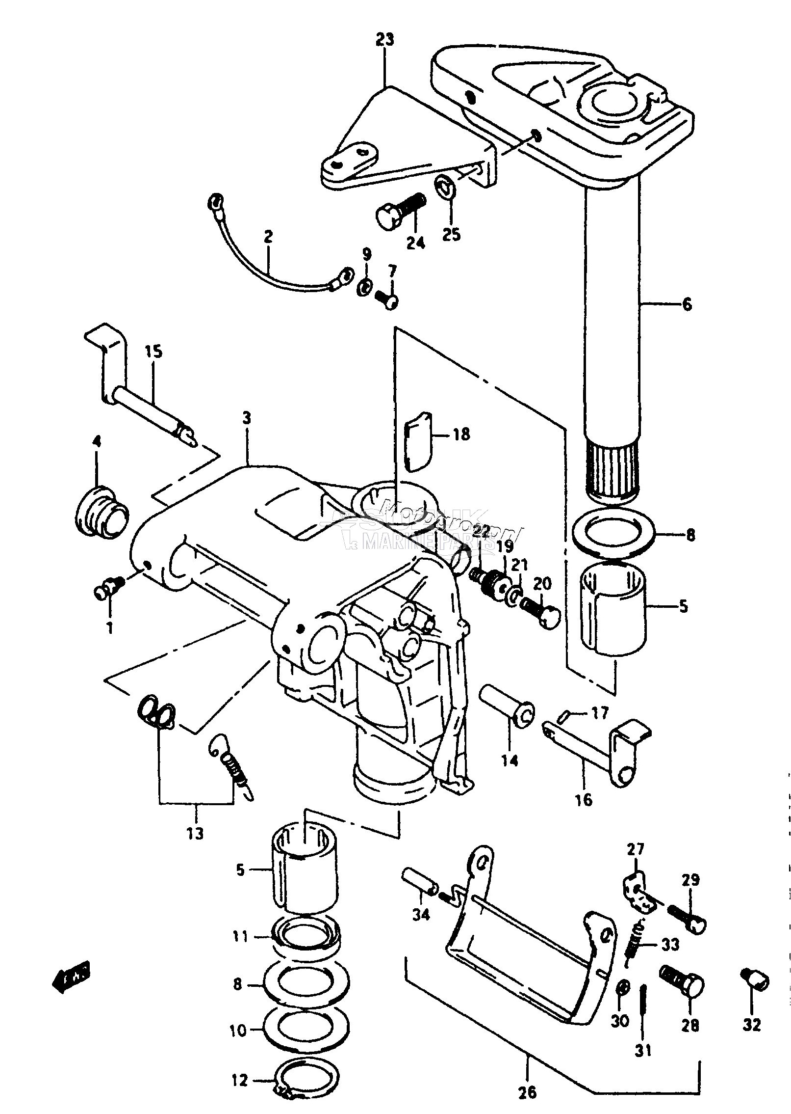 SWIVEL BRACKET (DT40TC MODEL:96~99)