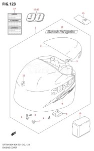 08002F-310001 (2013) 80hp E40-Costa Rica (DF80A) DF80A drawing ENGINE COVER (DF90A E40)