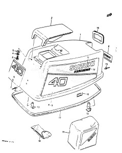 DT40 From 4002-201001 ()  1982 drawing ENGINE COVER (MODEL:89 /​ E13)