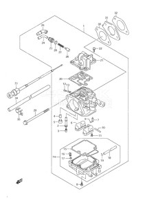 DF 9.9 drawing Carburetor - Non-Remote Control