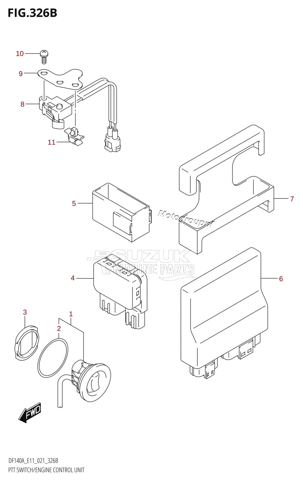 PTT SWITCH /​ ENGINE CONTROL UNIT (DF115AST,DF115AT,DF115AZ)