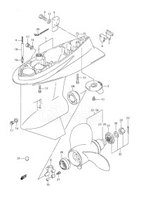 DF 70 drawing Gear Case (2001-2008)