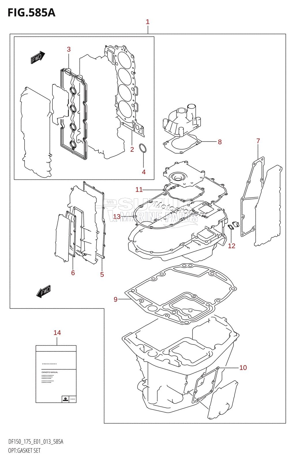 OPT:GASKET SET (DF150T:E01)