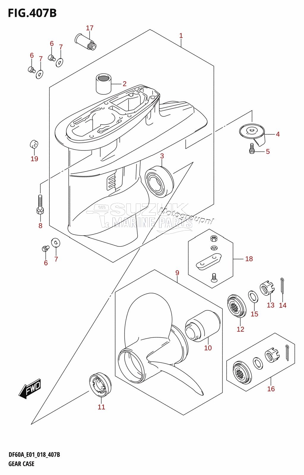 GEAR CASE ((DF40AQH,DF40ATH,DF50ATH):E01)