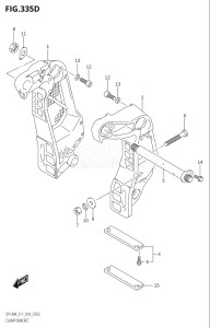 14003F-810001 (2018) 140hp E11 E40-Gen. Export 1-and 2 (DF140AT) DF140A drawing CLAMP BRACKET (DF115AZ:E11)