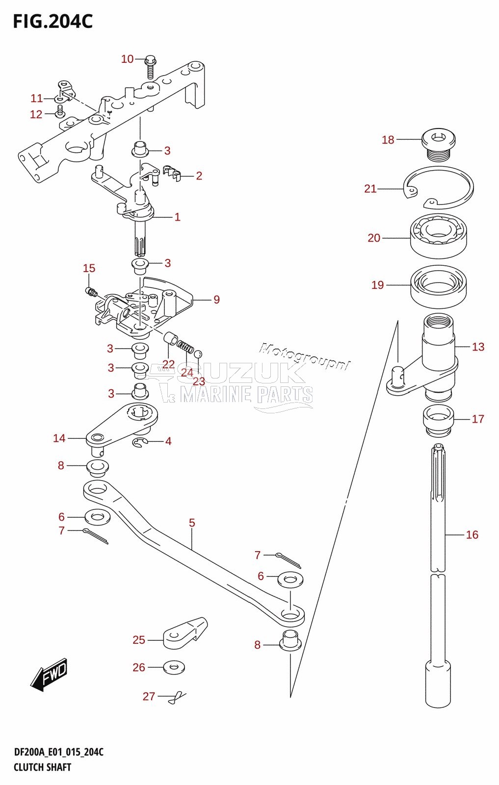 CLUTCH SHAFT (DF200AZ:E01)