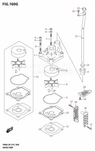 DF60A From 06002F-510001 (E01 E40)  2015 drawing WATER PUMP (DF60A:E01)