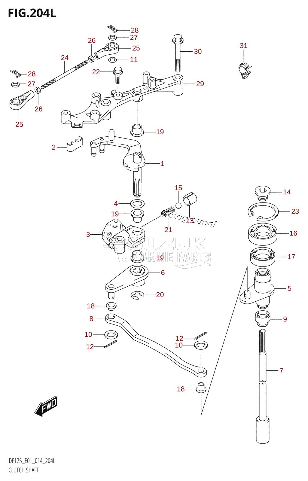 CLUTCH SHAFT (DF175TG:E01)