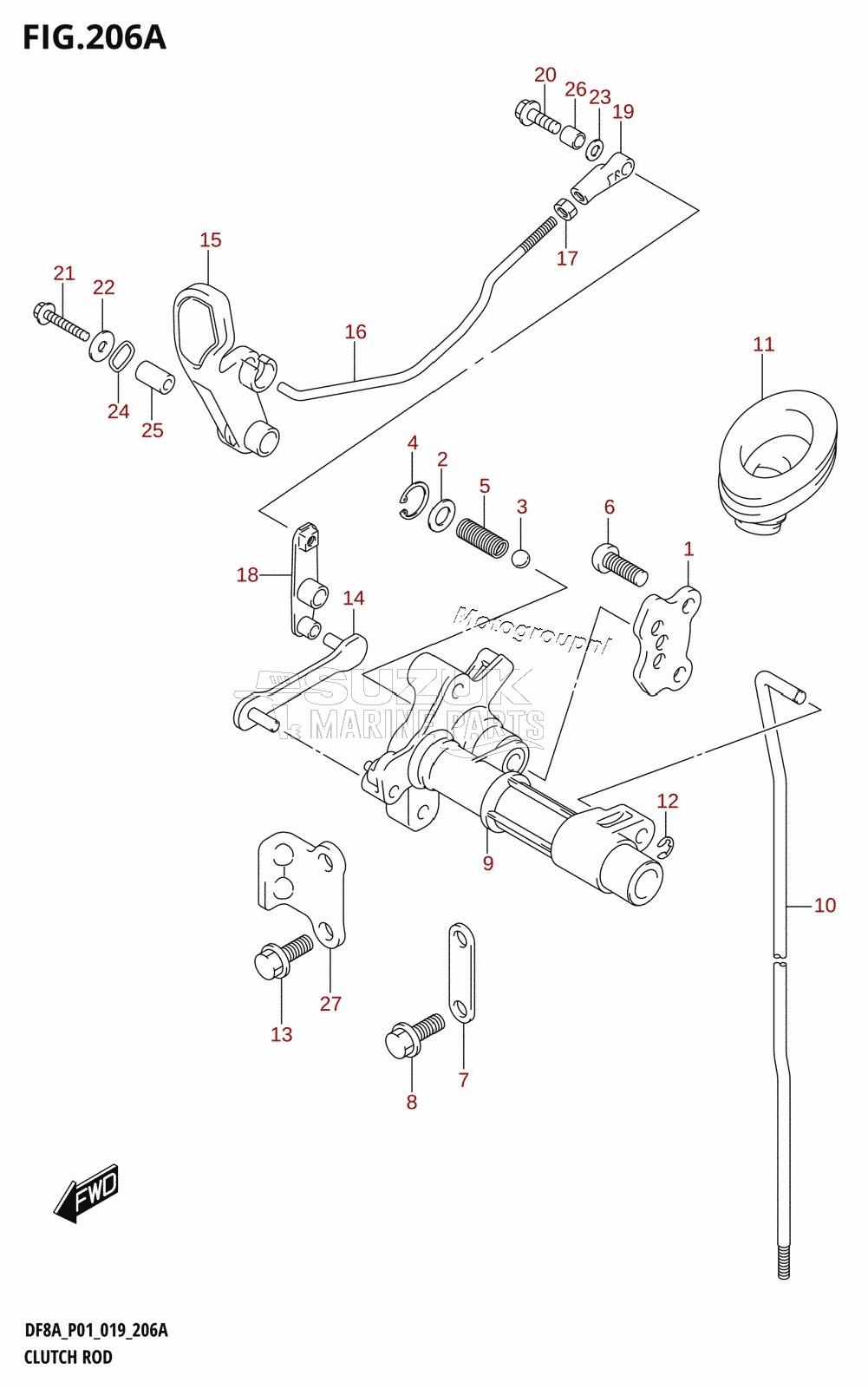 CLUTCH ROD (DF8A,DF9.9A)