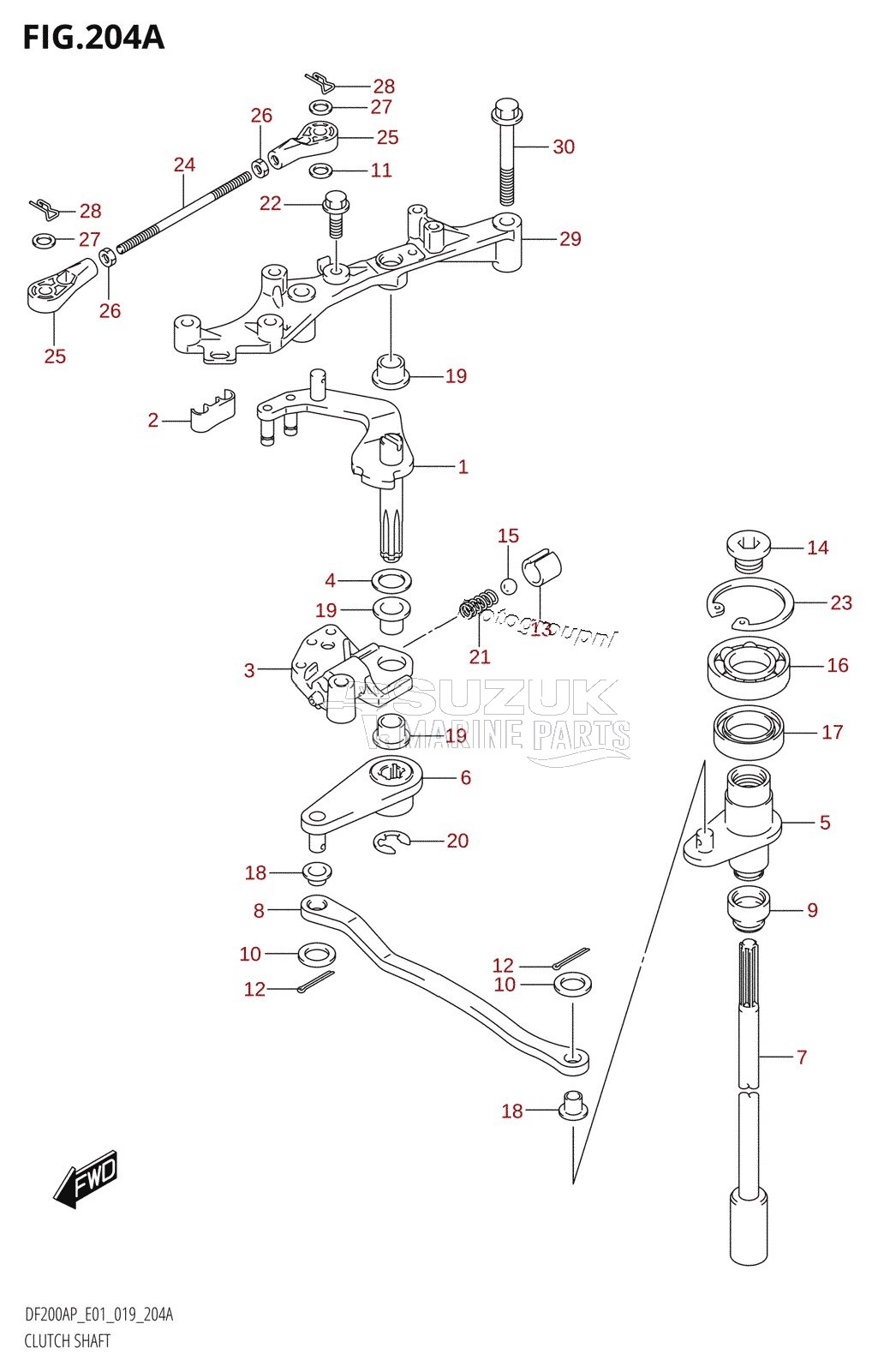 CLUTCH SHAFT (DF150AP,DF175AP)