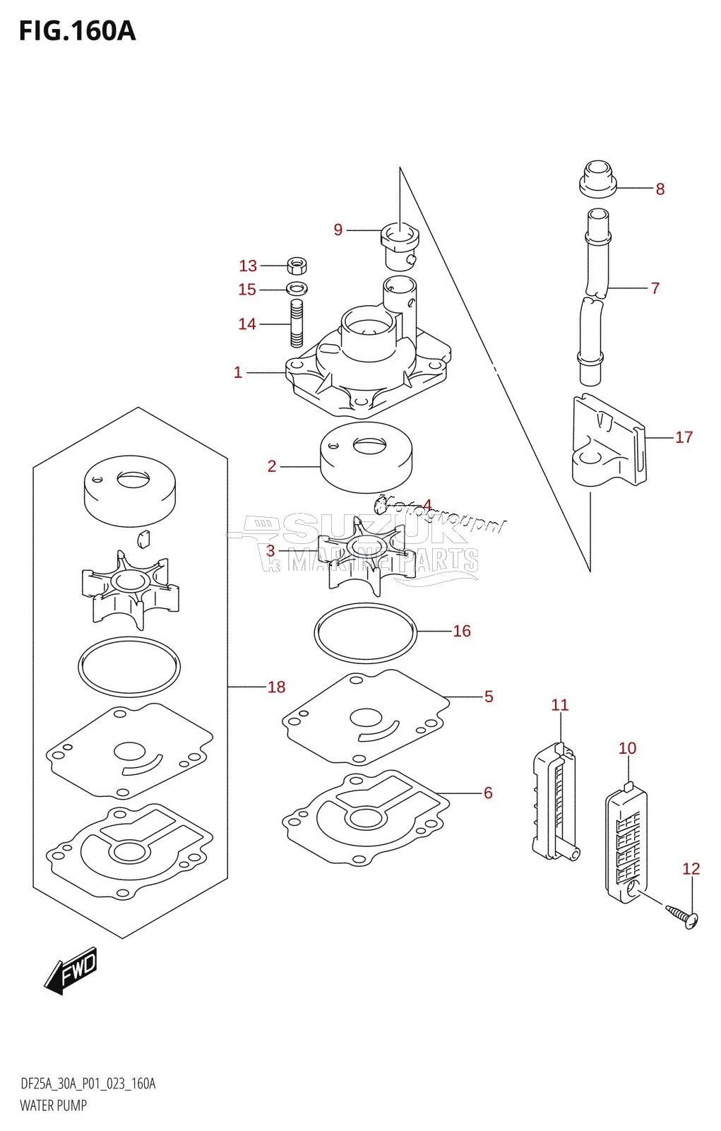 WATER PUMP (DF25A,DF25AR,DF25AT,DF25ATH,DF30AR,DF30AT,DF30ATH)