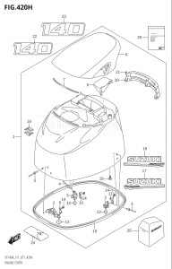 11503F-710001 (2017) 115hp E11 E40-Gen. Export 1-and 2 (DF115AT) DF115A drawing ENGINE COVER (DF140AZ:E11)