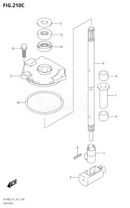 11503F-710001 (2017) 115hp E11 E40-Gen. Export 1-and 2 (DF115AT) DF115A drawing SHIFT ROD (DF115AT:E40)