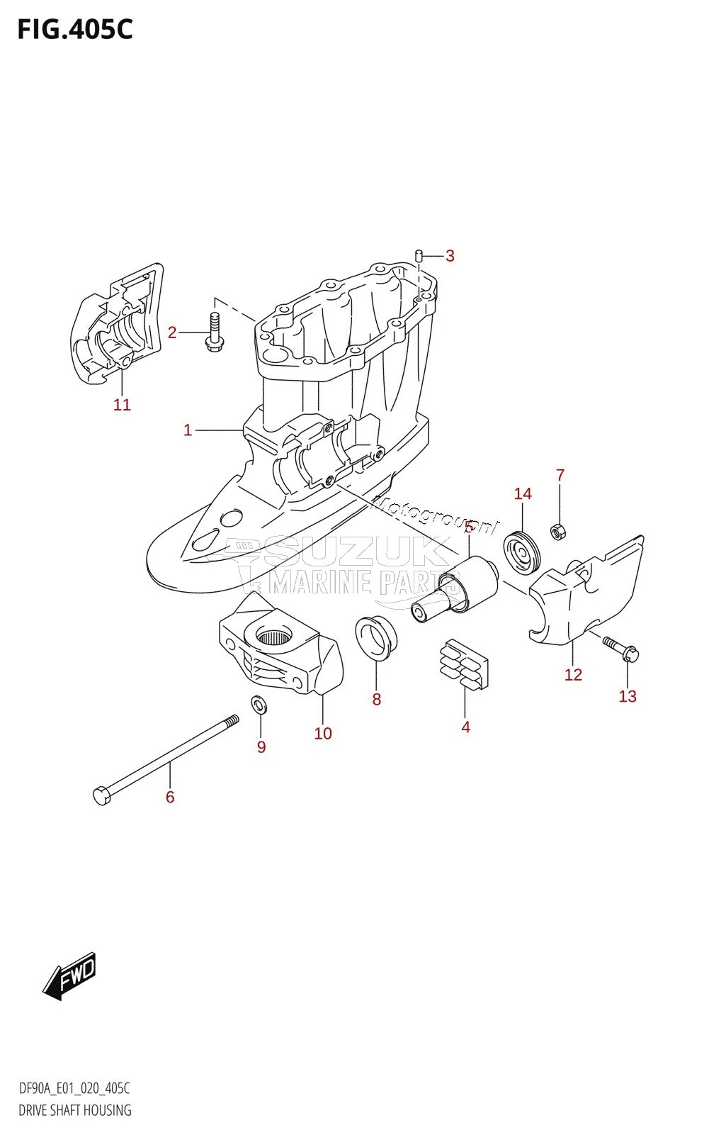 DRIVE SHAFT HOUSING ((DF70ATH,DF90ATH):E01)