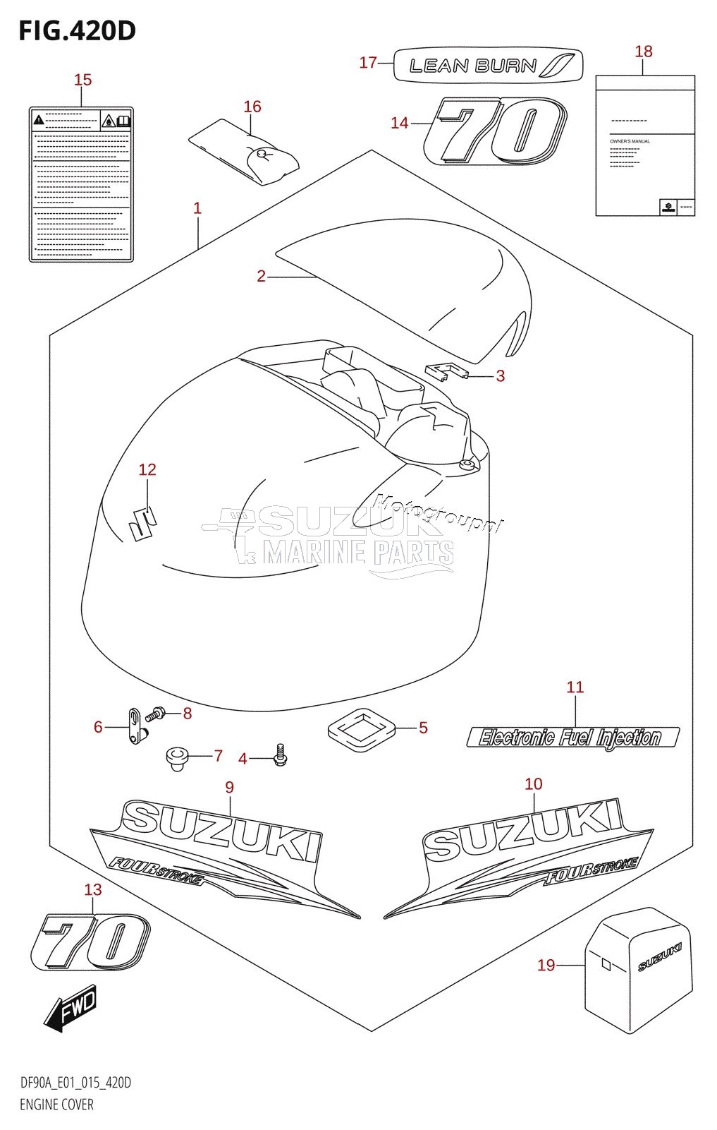 ENGINE COVER (DF70ATH:E40)