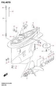 DF200AZ From 20003Z-510001 (E01 E40)  2015 drawing GEAR CASE (DF200AZ:E40)