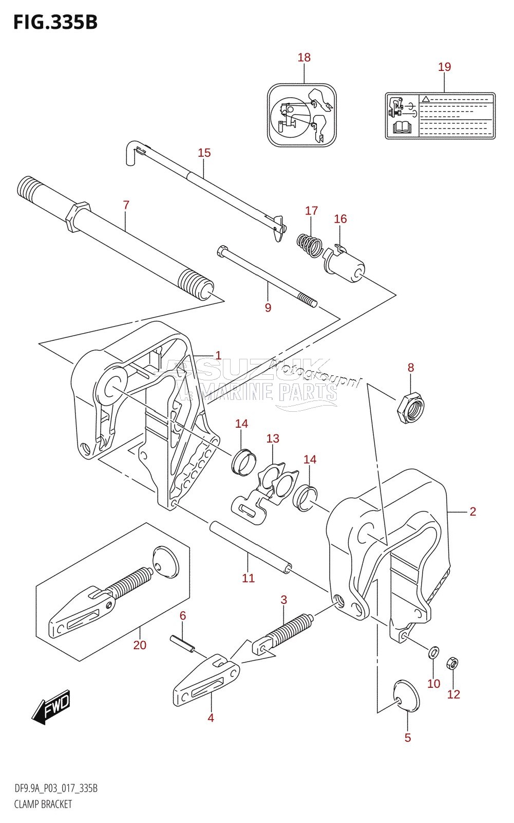 CLAMP BRACKET (DF8AR:P03)