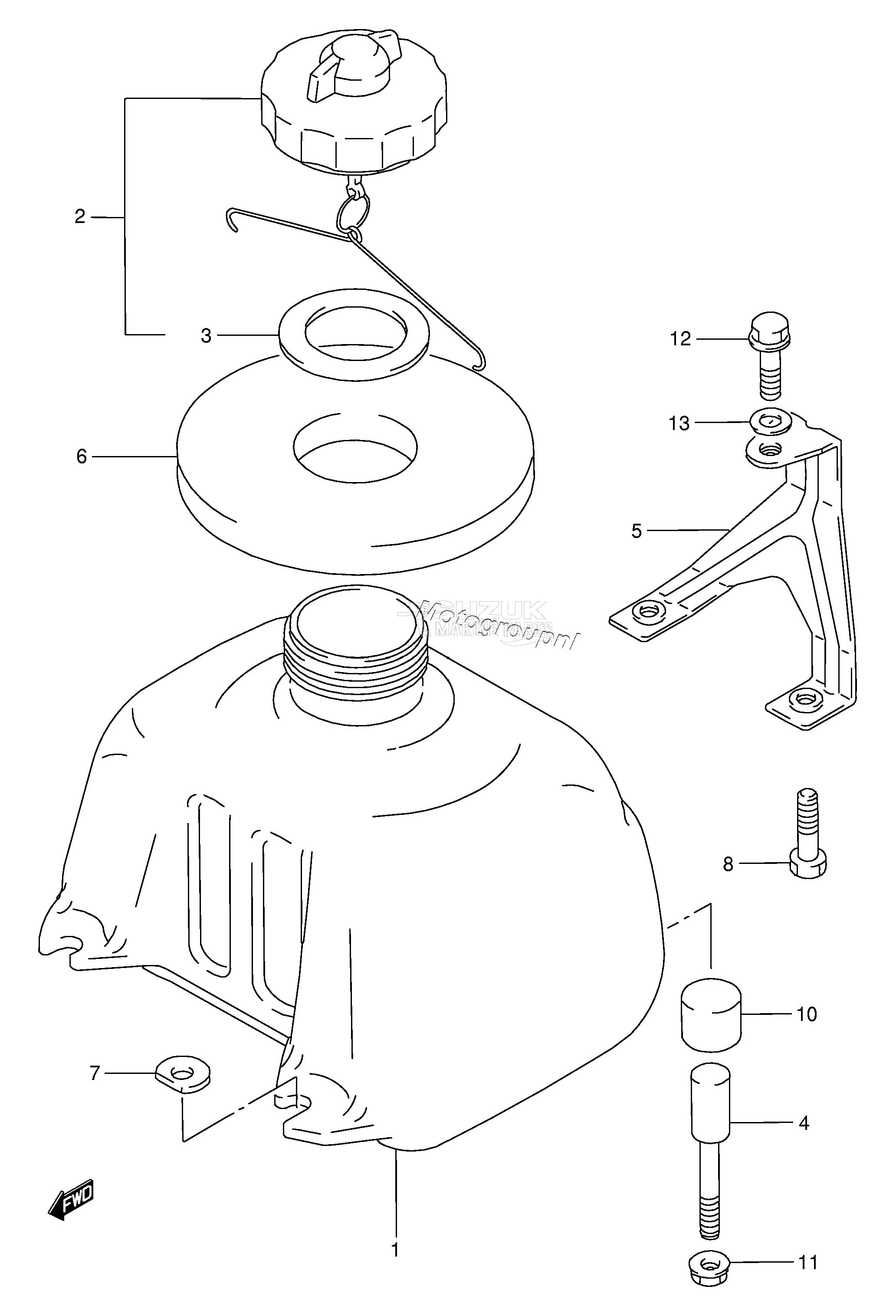 FUEL TANK (DT4,W /​ TANK MODEL:94~00)