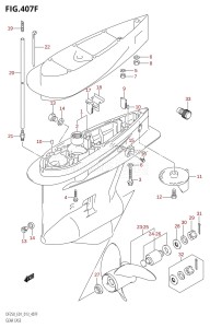 DF250Z From 25003Z-310001 (E01 E40)  2013 drawing GEAR CASE (DF225T:E40)