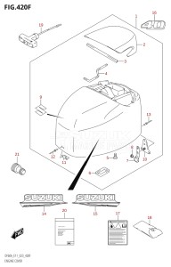 04003F-240001 (2022) 40hp E01 E11-Gen. Export 1-and 2 (DF40A  DF40AQH  DF40AQH  DF40AT  DF40AT  DF40ATH  DF40ATH) DF40A drawing ENGINE COVER ((DF40AST,DF40ASVT):E34:(021,022,023))