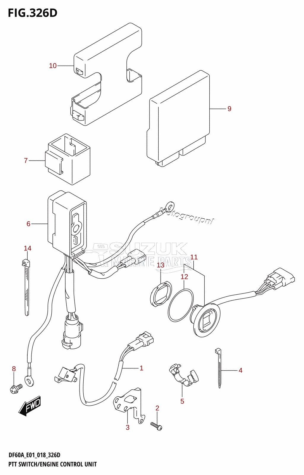 PTT SWITCH /​ ENGINE CONTROL UNIT (DF50A:E01,DF50ATH:E01)