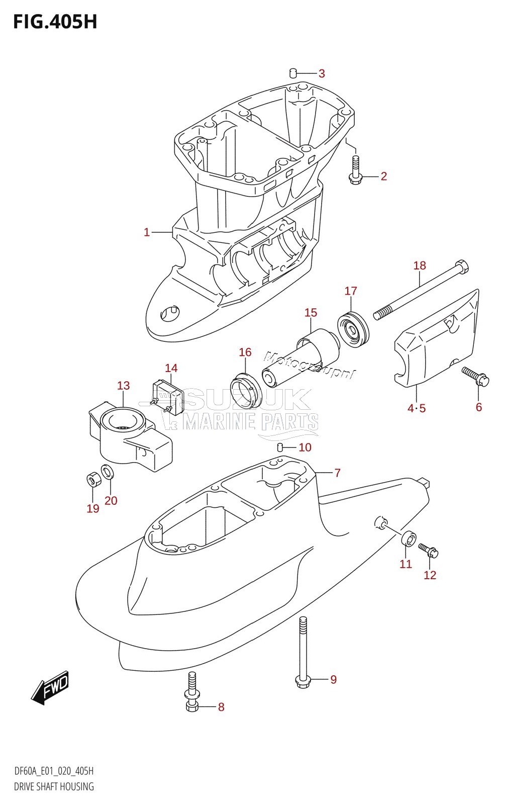 DRIVE SHAFT HOUSING (DF50AVTH:E01)