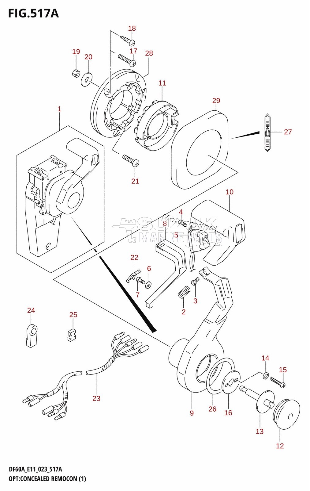 OPT:CONCEALED REMOCON (1) ((DF40A,DF50A,DF60A,DF40AST,DF50AVT,DF60AVT):(021,022,023))