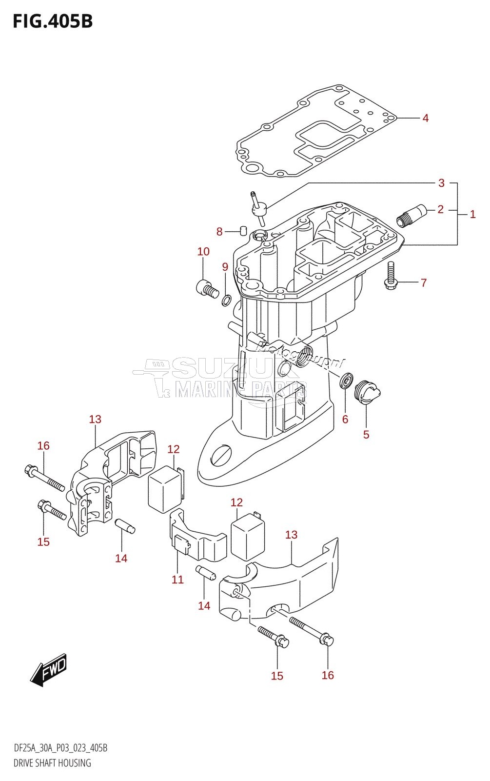 DRIVE SHAFT HOUSING (DF25AT,DF25ATH,DF30AT,DF30ATH)