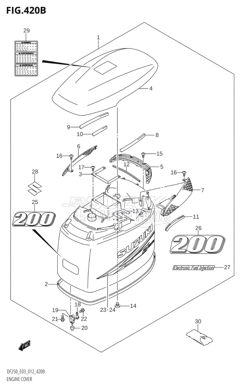 ENGINE COVER (DF200Z:E03)