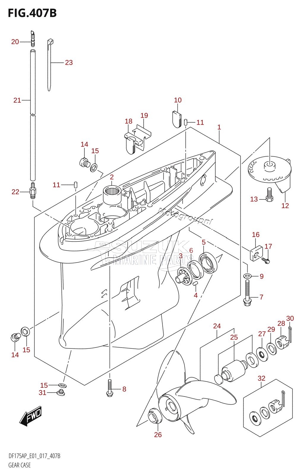 GEAR CASE (DF150AP:E40)