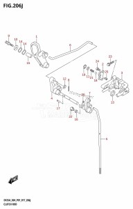 DF30A From 03003F-710001 (P01 P40)  2017 drawing CLUTCH ROD (DF30AQ:P01)