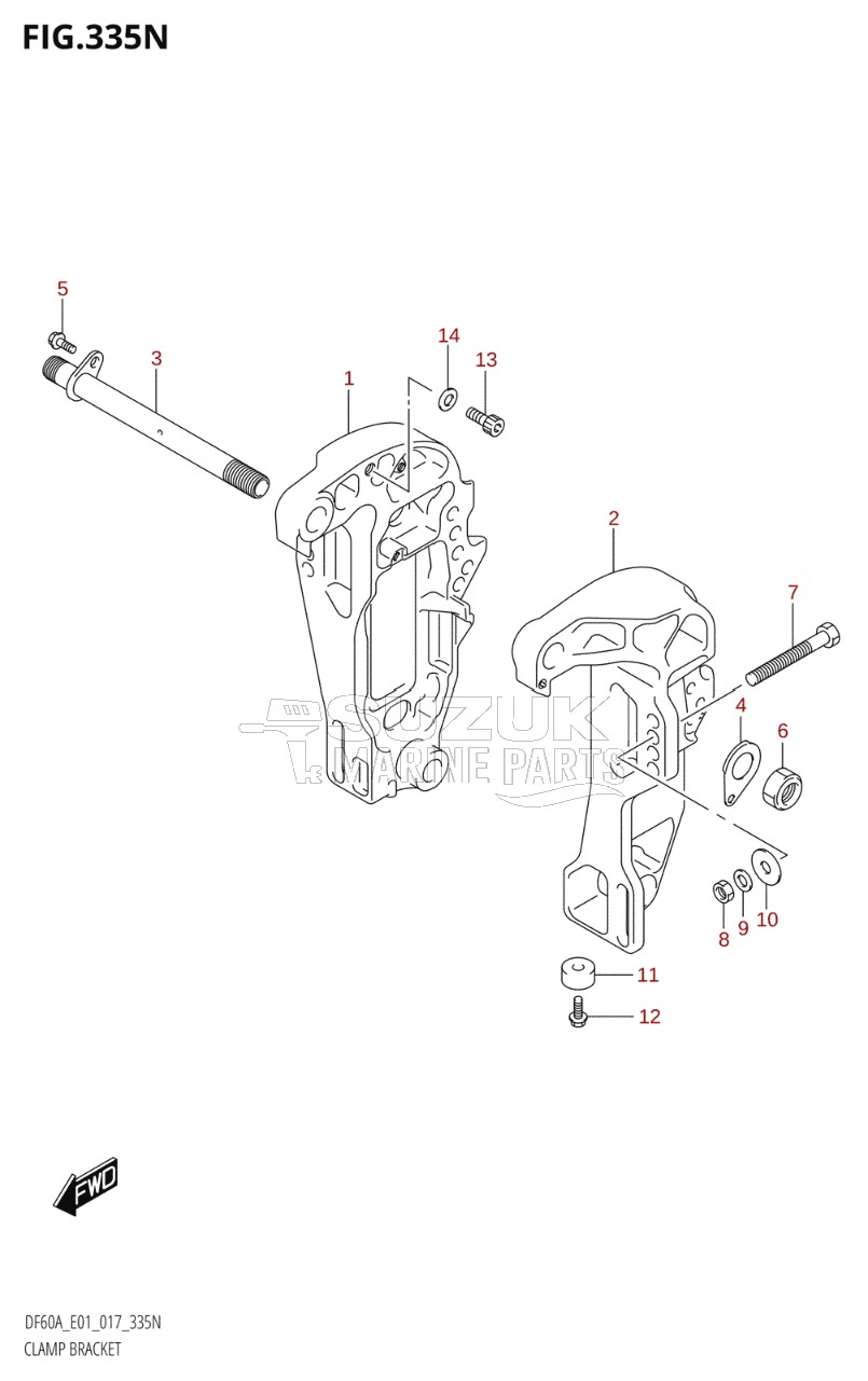 CLAMP BRACKET (DF50AVT:E01)