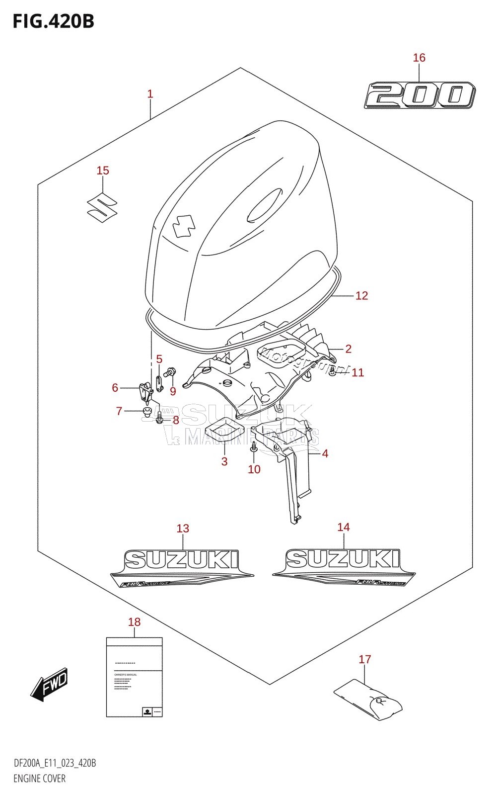 ENGINE COVER ((DF200AT,DF200AZ):(021,022,023))