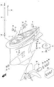 Outboard DF 225 drawing Gear Case